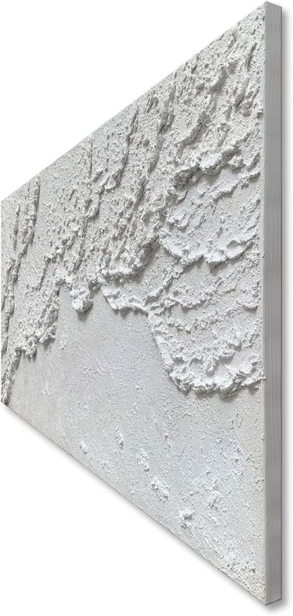 White Textured Oceanic Wave Wall Art 120x60cm Hand-Painted Canvas-2