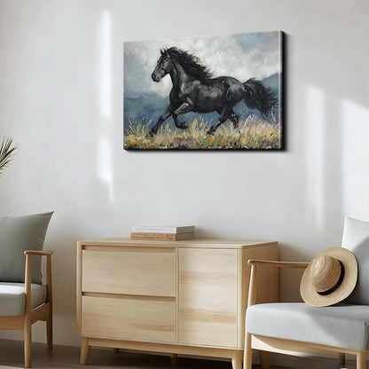 Oversized 24x36 Handpainted Horse Canvas Wall Art Eco Friendly-3