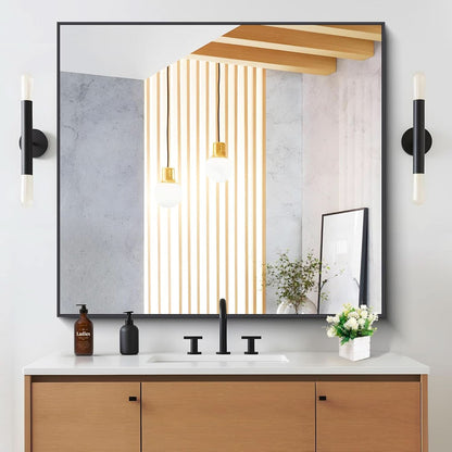 Black 36x40 Inch Rectangular Bathroom Vanity Mirror Waterproof Frame