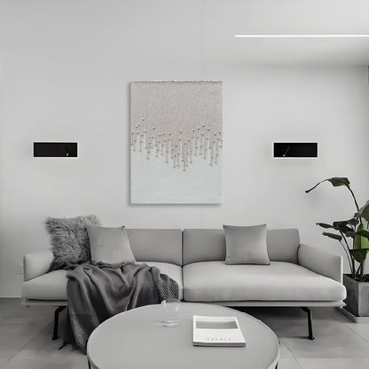 Hand-Painted White Abstract Oil Painting 40x28 Inch Canvas Wall Art