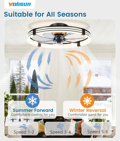 24In Low Profile Dimmable Ceiling Fan with Remote App Control-3