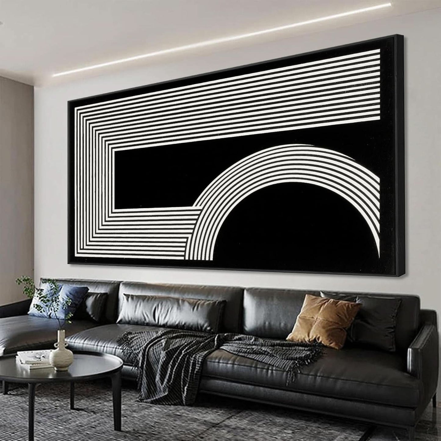 Monochrome Contemporary Canvas Wall Art 24x48 Inches Waterproof