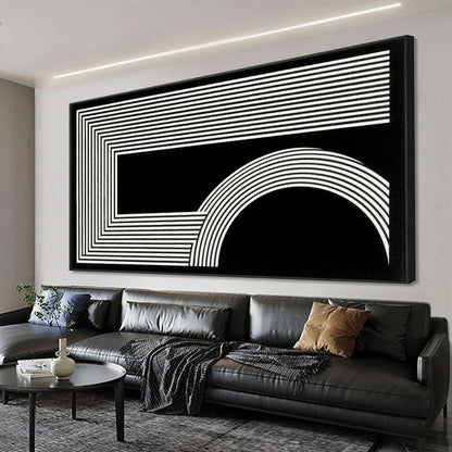 Monochrome Contemporary Canvas Wall Art 24x48 Inches Waterproof