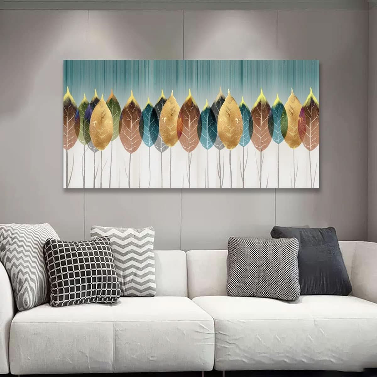 Colorful Leaves Canvas Wall Art 20x40 Abstract Nature Print-2