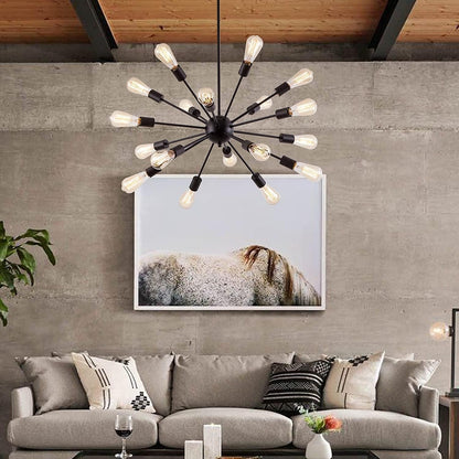 Black Sputnik Chandelier 36 Inch Pendant Light Adjustable Height