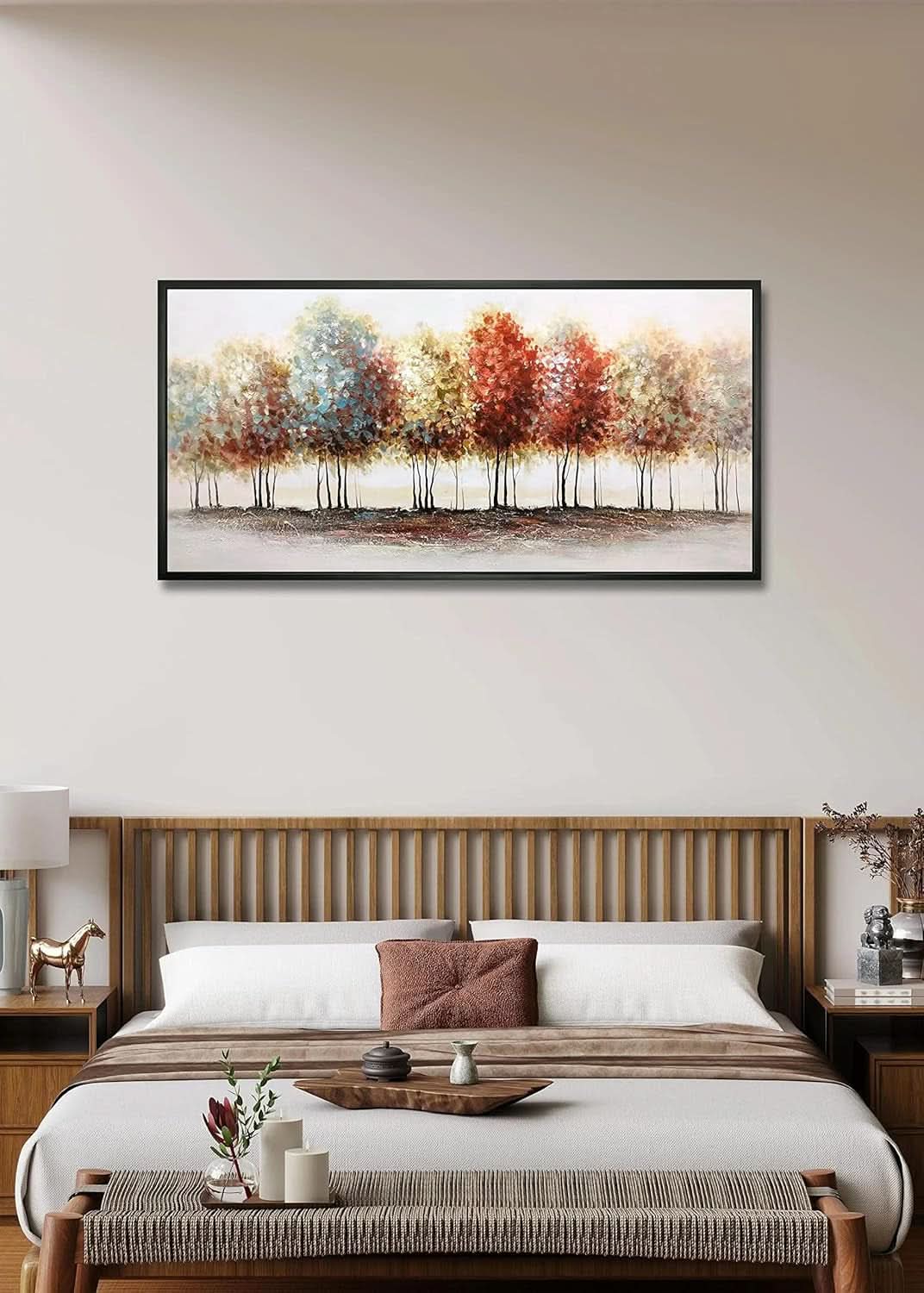 24x48 Inch Handcrafted Multicolored Abstract Oil Painting Canvas Art