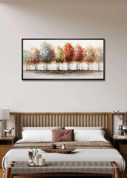 24x48 Inch Handcrafted Multicolored Abstract Oil Painting Canvas Art