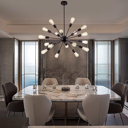 Black Sputnik Chandelier 36 Inch Pendant Light Adjustable Height