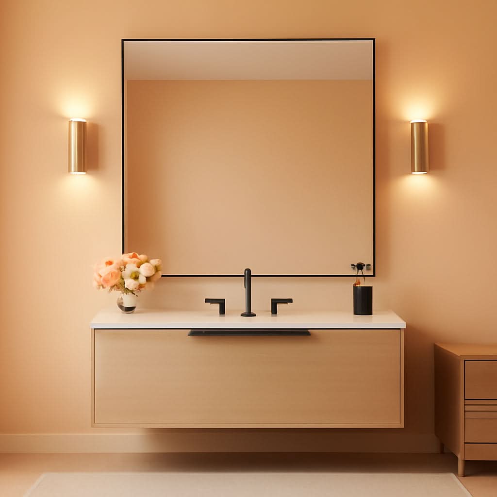 Black 36x40 Inch Rectangular Bathroom Vanity Mirror Waterproof Frame