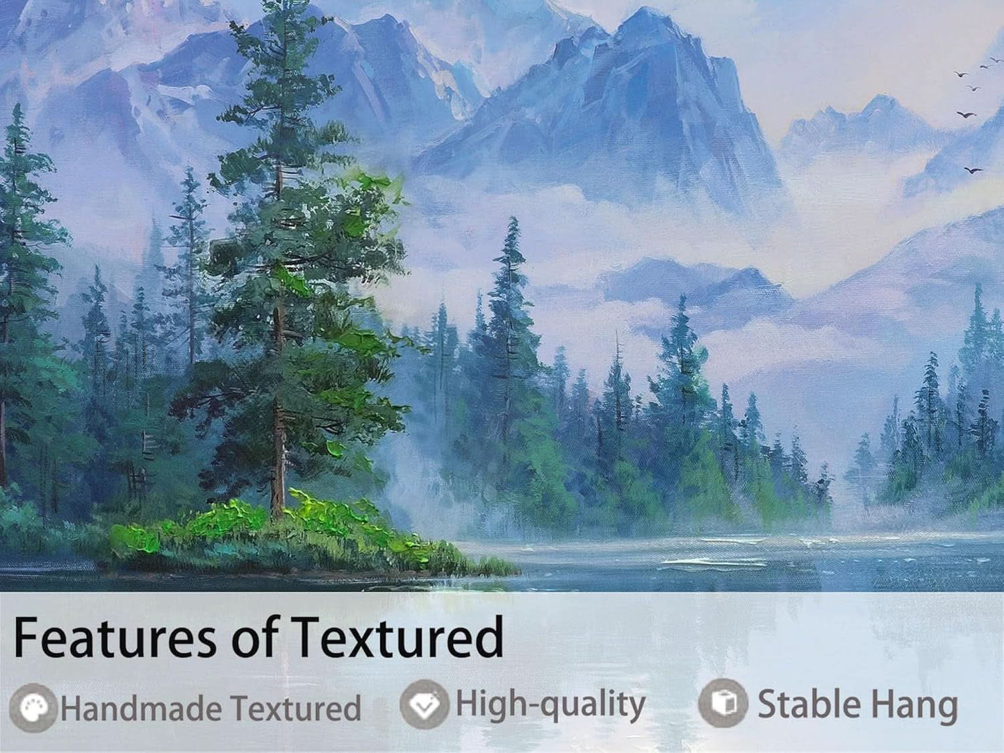 40x20 Inch Green Forest Landscape Framed Canvas Wall Art