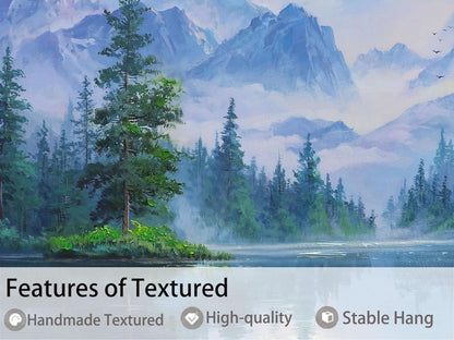 40x20 Inch Green Forest Landscape Framed Canvas Wall Art