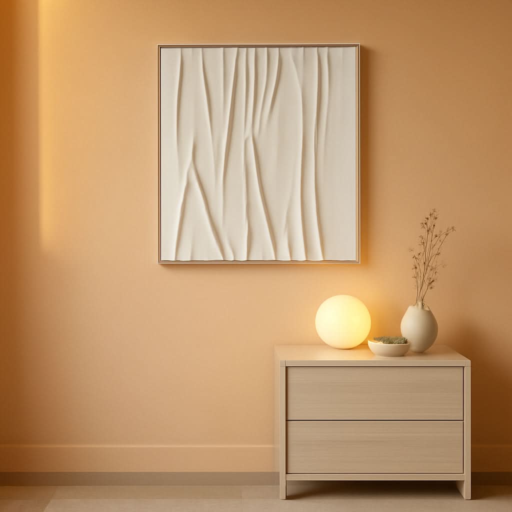 Beige Textured Abstract Wall Art 28x40 Inches Framed Canvas