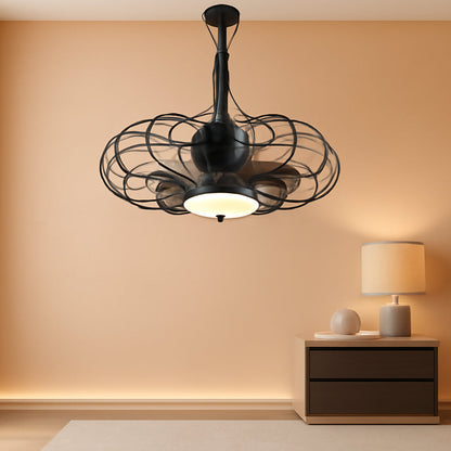 20 Inch Black Outdoor Ceiling Fan IP65 Weatherproof with Light and Remote