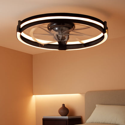 20 Inch RGB Ceiling Fan with Remote Dimmable LED Dual Ring Lighting