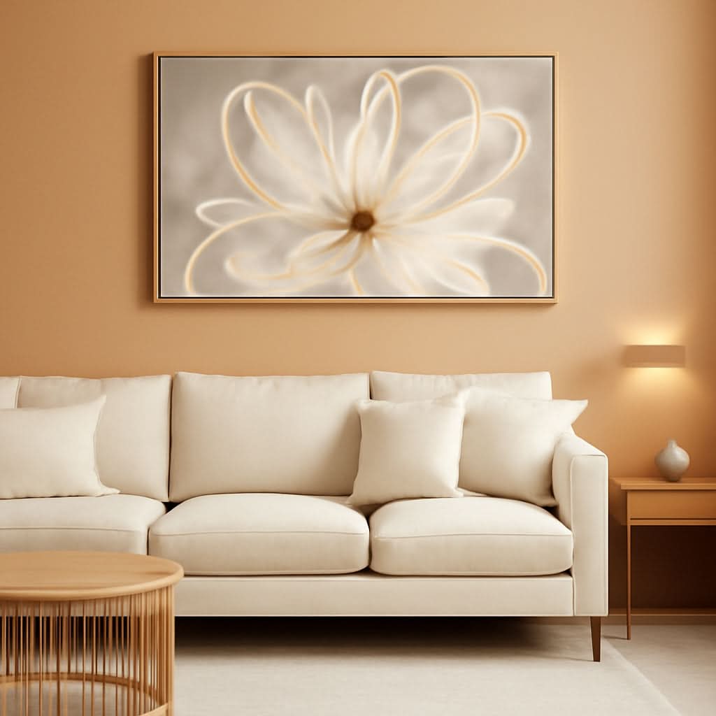 Framed Abstract Canvas Art 20x40 Metallic Gold Modern Wall Decor-0