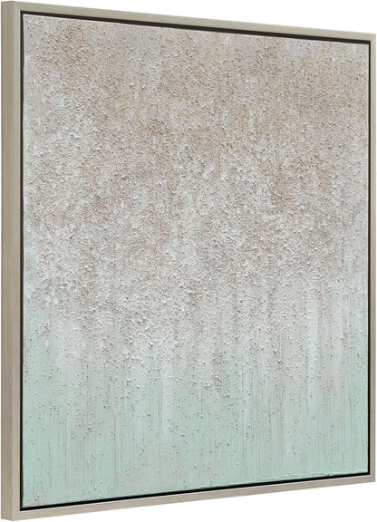 Framed abstract art with a textured surface